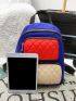 Color Block Argyle Quilted Functional Backpack
