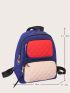 Color Block Argyle Quilted Functional Backpack