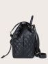 Quilted Buckle Decor Flap Backpack