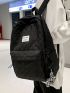 Patch Detail Functional Backpack Without Bag Charm