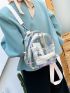 Faux Pearl Decor Transparent Classic Backpack