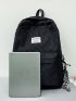 Patch Detail Functional Backpack Without Bag Charm