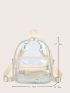 Faux Pearl Decor Transparent Classic Backpack