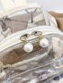 Faux Pearl Decor Transparent Classic Backpack