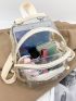 Faux Pearl Decor Transparent Classic Backpack