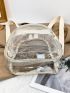 Faux Pearl Decor Transparent Classic Backpack