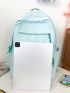 Letter Patch Decor Functional Backpack