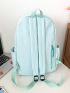 Letter Patch Decor Functional Backpack
