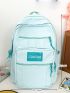Letter Patch Decor Functional Backpack