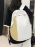 Letter Embroidery Two Tone Functional Backpack