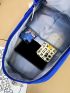 Letter Graphic Patch Detail Functional Backpack