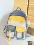 Letter Graphic Colorblock Functional Backpack