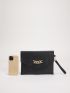 Chain Decor Textured Clutch Bag