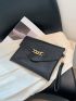 Chain Decor Textured Clutch Bag