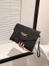Chain Decor Textured Clutch Bag