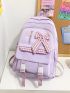 Gingham Bow Decor Functional Backpack