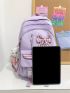 Gingham Bow Decor Functional Backpack