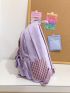 Gingham Bow Decor Functional Backpack
