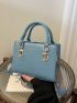 Mini Crocodile Embossed Letter Graphic Square Bag