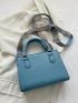 Mini Crocodile Embossed Letter Graphic Square Bag