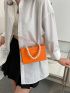 Mini Neon Orange Faux Pearl Decor Box Bag