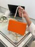 Mini Neon Orange Faux Pearl Decor Box Bag