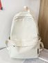 Letter Graphic Double Zipper Functional Backpack