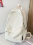 Letter Graphic Double Zipper Functional Backpack