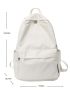 Letter Graphic Double Zipper Functional Backpack