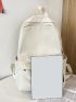 Letter Graphic Double Zipper Functional Backpack