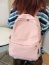 Letter Graphic Double Zipper Functional Backpack