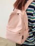 Letter Graphic Double Zipper Functional Backpack