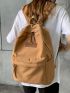 Letter Patch Knot Decor Functional Backpack