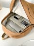 Letter Patch Knot Decor Functional Backpack