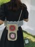 Mini Floral Pattern Straw Bag