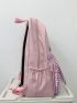 Letter & Gingham Print Functional Backpack