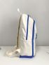 Letter Patch Contrast Binding Backpack