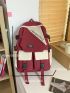 Two Tone Letter Graphic Functional Backpack
