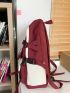 Two Tone Letter Graphic Functional Backpack
