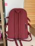Two Tone Letter Graphic Functional Backpack