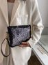 Sequin Square Bag With Wristlet