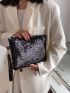 Sequin Square Bag With Wristlet