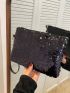 Sequin Square Bag With Wristlet