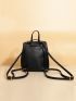 Mini Quilted Twist Lock Flap Backpack
