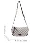 Checkered Letter Patch Decor Bucket Bag