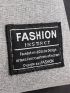 Letter Graphic Eyelet Buckle & Letter Patch Decor Flap Backpack