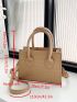 Mini Crocodile Embossed Double Handle Square Bag