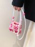 Mini Color Block Beaded Chain Crossbody Bag