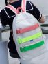 Colorblock Hook-and-loop Fastener Detail Backpack