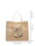 Butterfly & Letter Graphic Shopper Bag